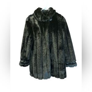 dennis basso Black Faux Fur Coat
